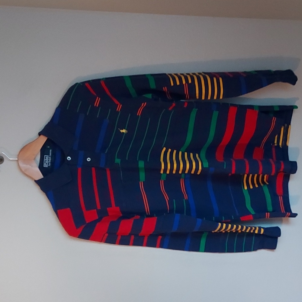 Men's Polo Ralph Lauren Vintage long Sleeve Patchwork Polo Size S